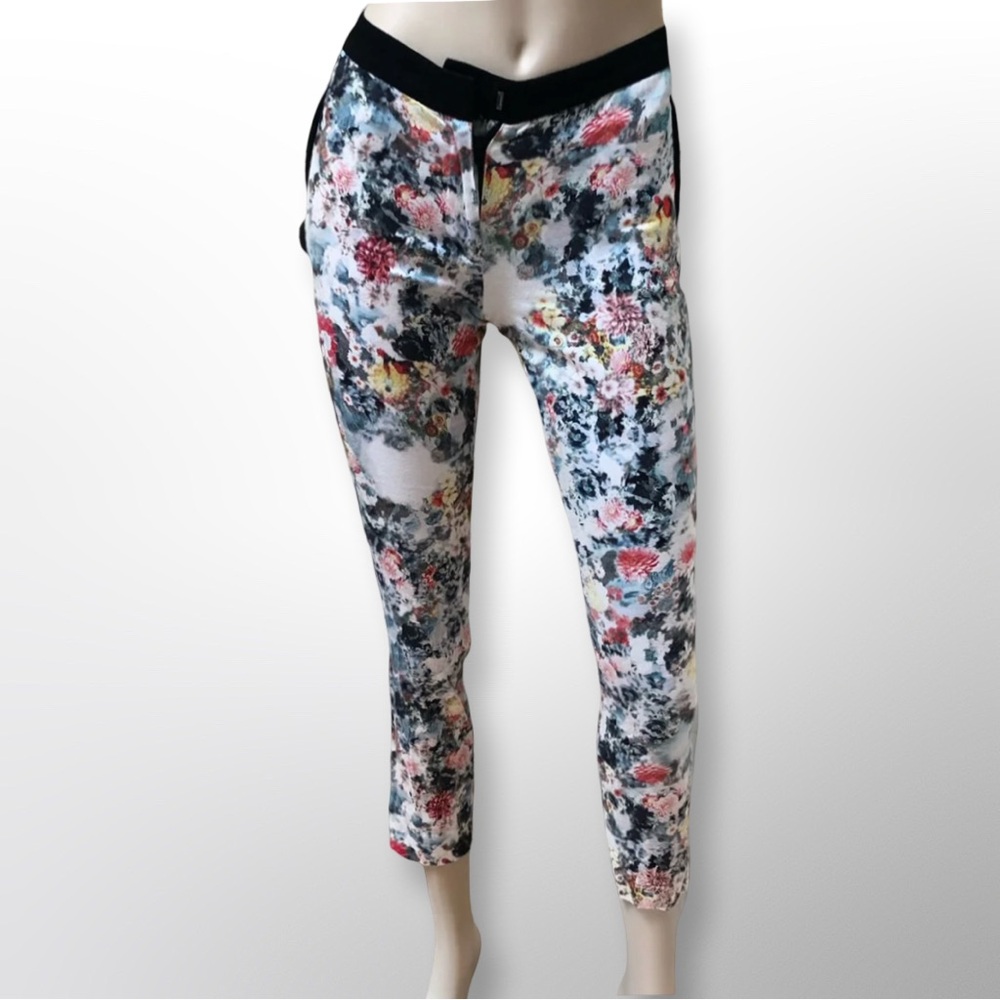 Floral Print Tapered Straight Leg Pants size Extra Small
